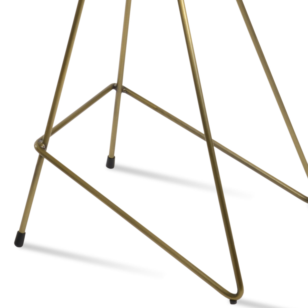 Crescent Cat-Wire Stool by SohoConcept, showing closeup view of base for crescent cat-wire stool in brass plated wire.