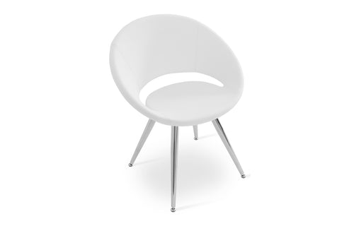 Crescent Star Adjuster Cap Chair by SohoConcept - Chrome, White-A PPM.