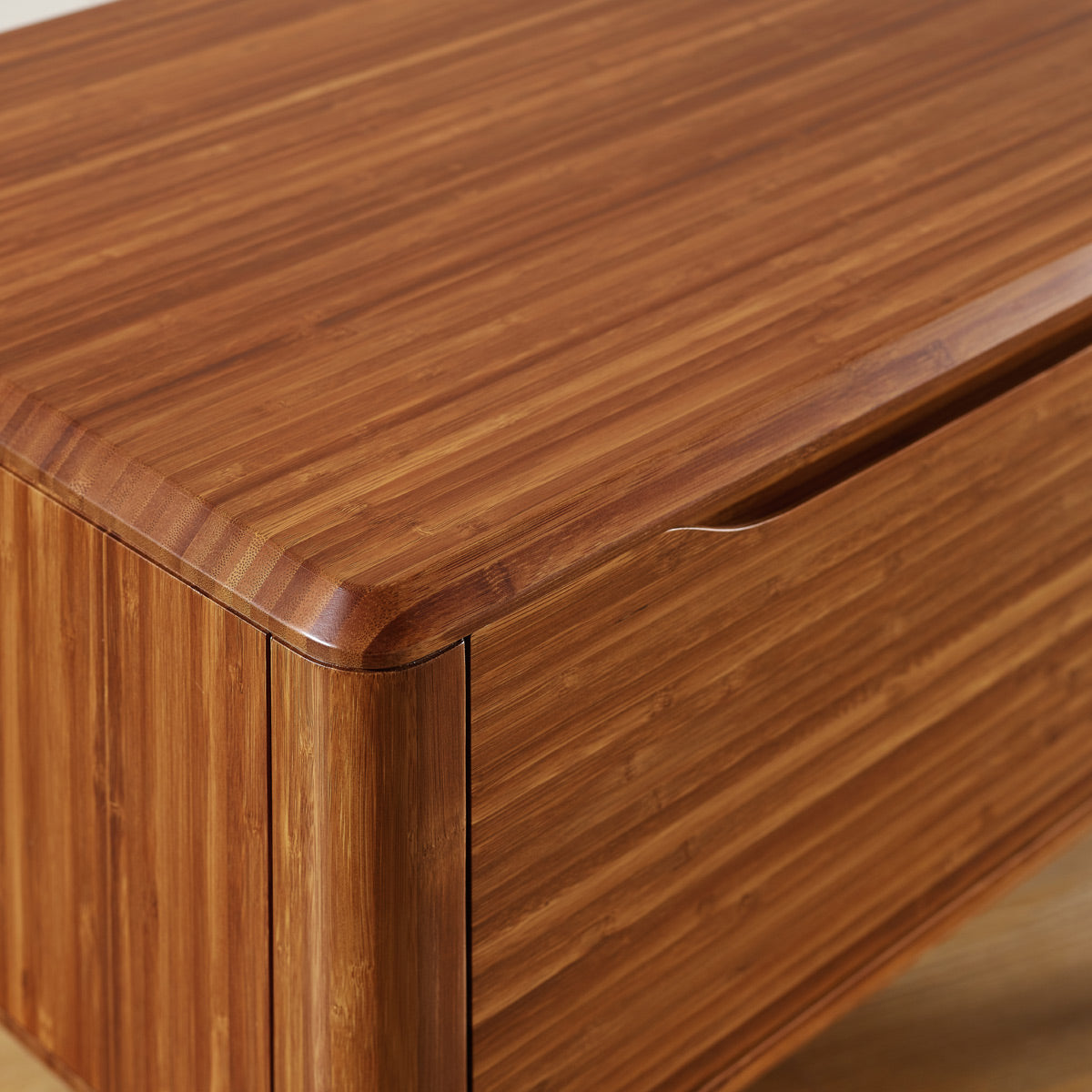 Currant Nightstand by Greenington, showing closeup view of currant nightstand in live shot.