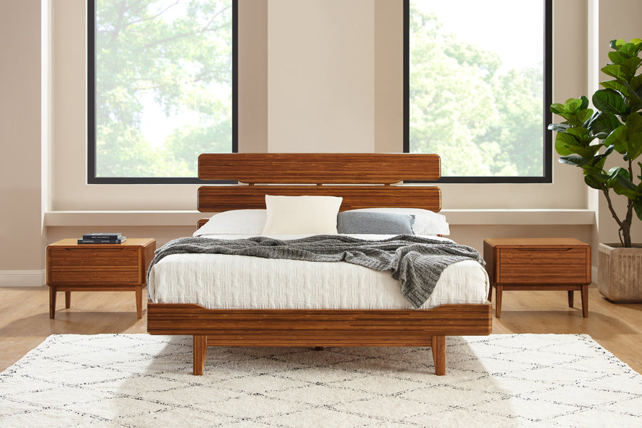 Currant Nightstand by Greenington, showing currant nightstands in live shot.