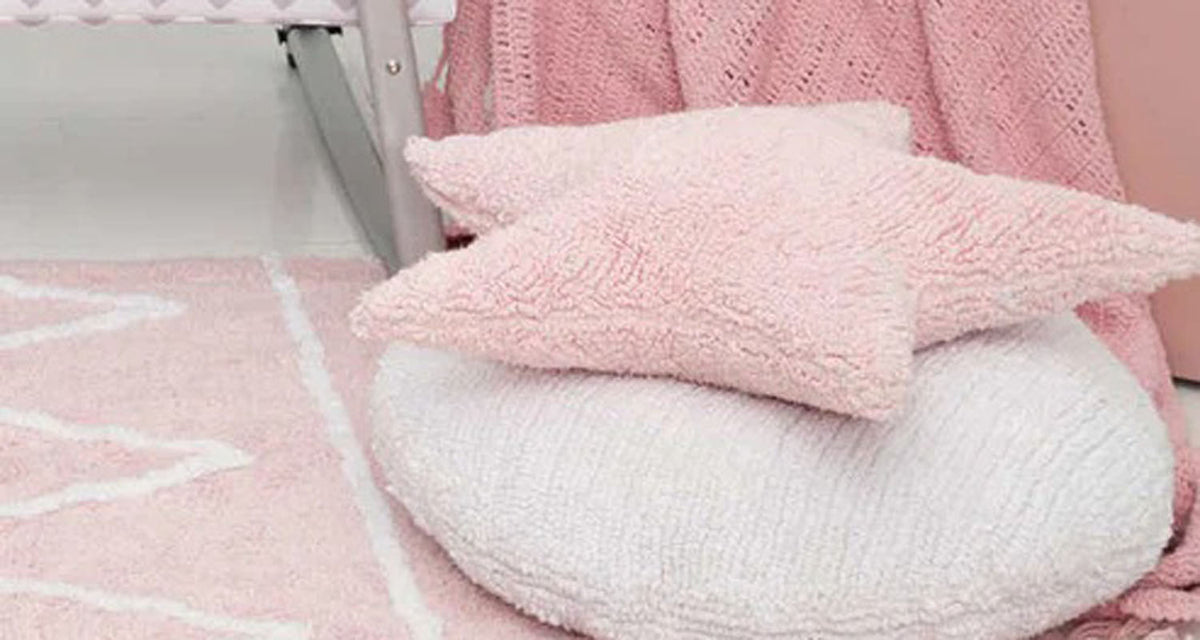 Star Cushion by Lorena Canals, showing star cushion in live shot.