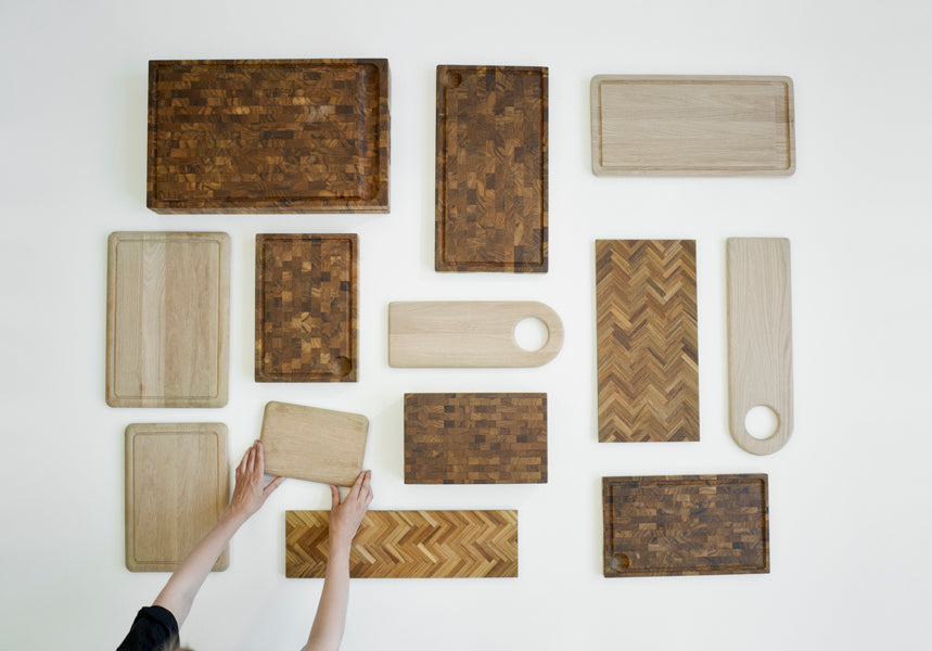 Dania Cutting Teak Board by Skagerak, showing cutting teak boards in live shot.