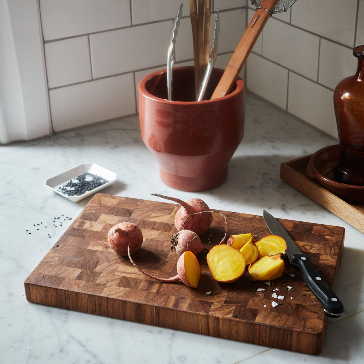Dania Cutting Teak Board by Skagerak, showing cutting teak board in live shot.
