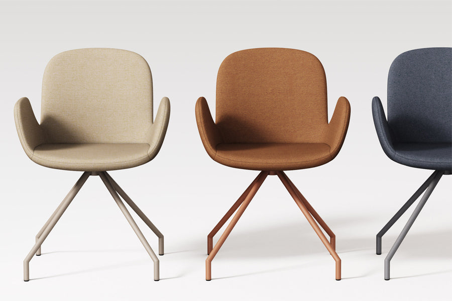 Daisy 4 Prongs Swivel Chair by B&T, showing closeup view of daisy 4 prongs swivel chairs in live shot.