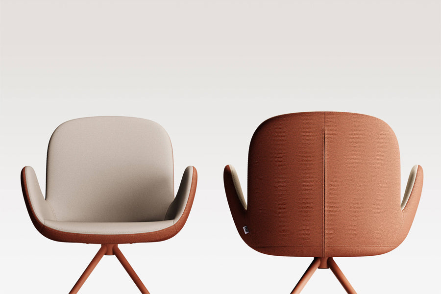Daisy 4 Prongs Swivel Chair by B&T, showing closeup view of daisy 4 prongs swivel chairs in live shot.