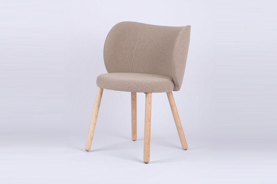 Dazzle Wood Chair by Kollektiff, showing dazzle wood chair in live shot.