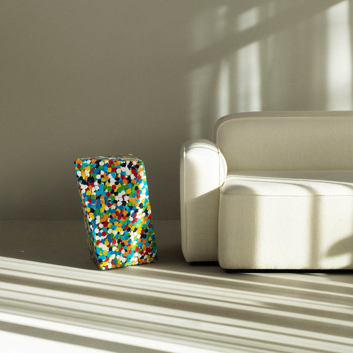 Delta Proust Side Table by Normann Copenhagen, showing delta proust side table in live shot.
