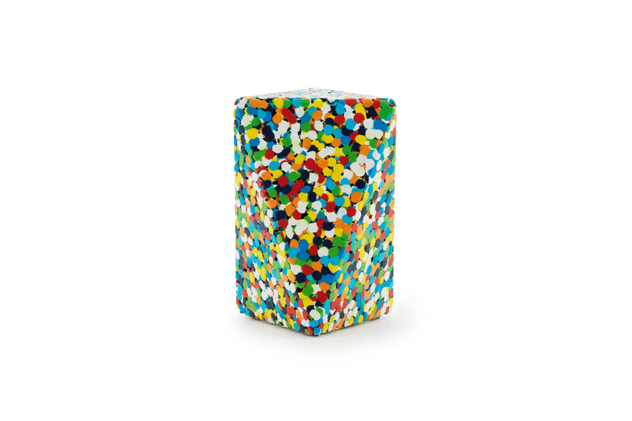 Delta Proust Side Table by Normann Copenhagen, showing front view of delta proust side table in multi.