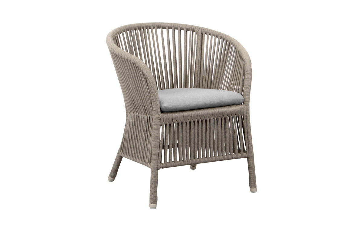 Derby Arm Chair by Cane-Line - Taupe Soft Rope, Light Grey Natte Seat.