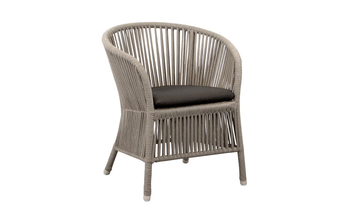 Derby Arm Chair by Cane-Line - Taupe Soft Rope, Black Natte Seat.