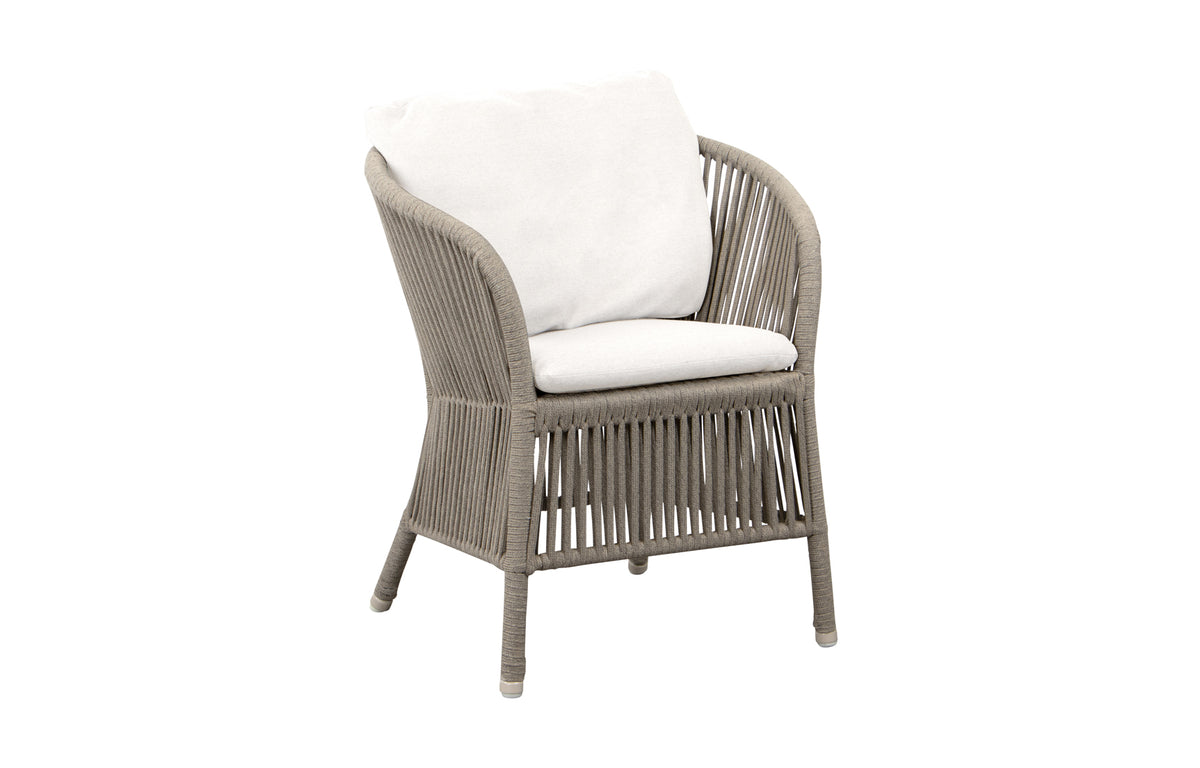 Derby Arm Chair by Cane-Line - Taupe Soft Rope, White Natte Seat/Back Set.