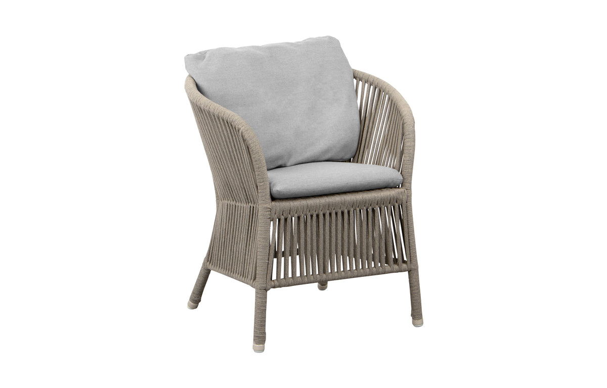 Derby Arm Chair by Cane-Line - Taupe Soft Rope, Light Grey Natte Seat/Back Set.