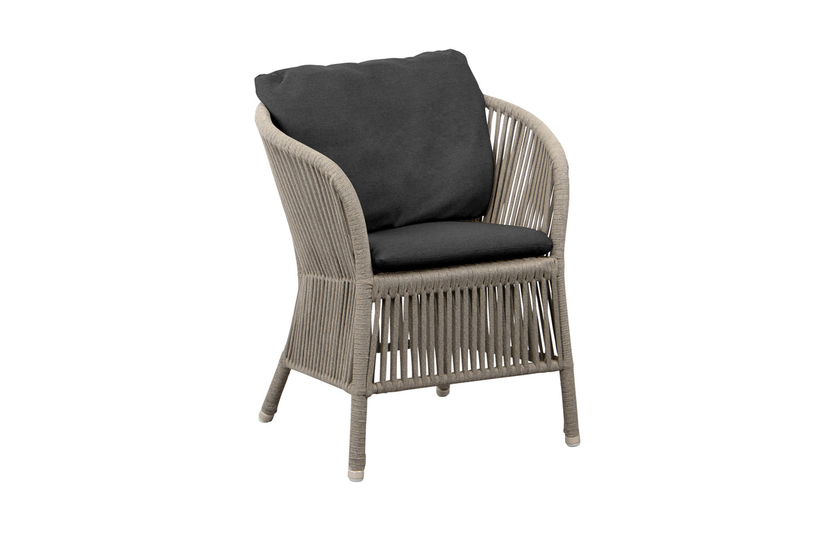 Derby Arm Chair by Cane-Line - Taupe Soft Rope, Black Natte Seat/Back Set.