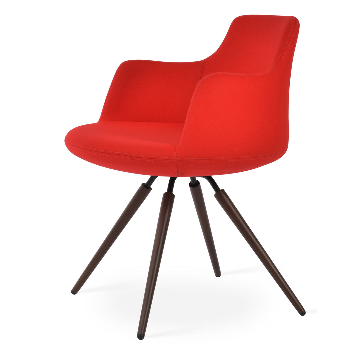 Dervish Carrot Swivel Armchair by SohoConcept, showing angle view of dervish carrot swivel armchair.