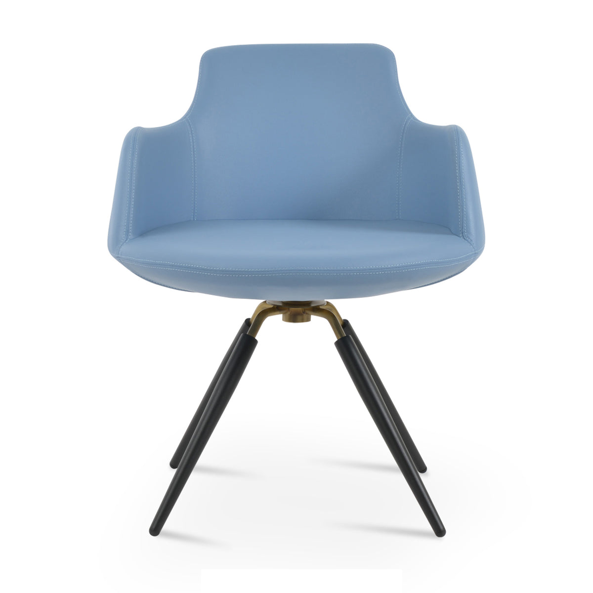 Dervish Carrot Swivel Armchair by SohoConcept, showing front view of dervish carrot swivel armchair.