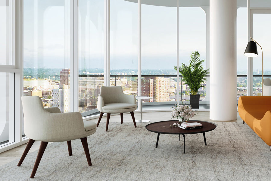 Dervish Wood Lounge Arm Chair by Sohoconcept, showing dervish wood lounge arm chairs in live shot.