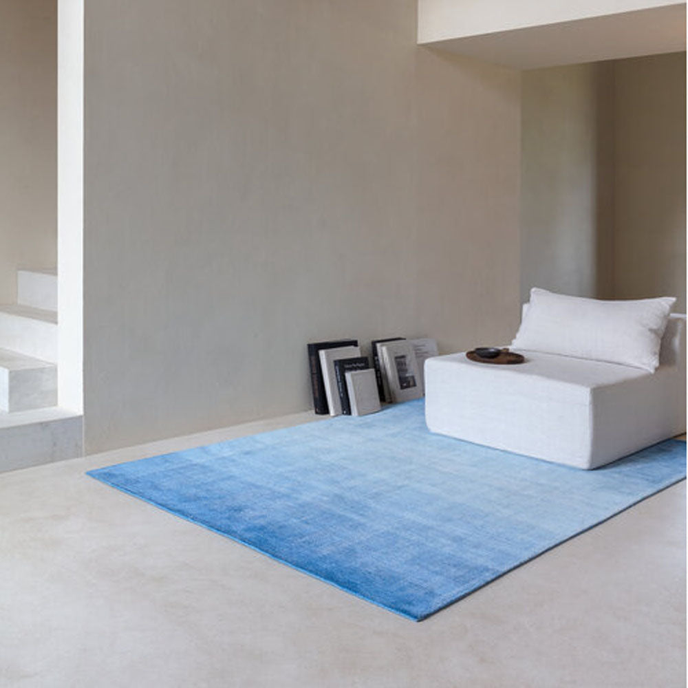 Dew Hand Woven Rug by Ligne Pure, showing dew hand woven rug in live shot.