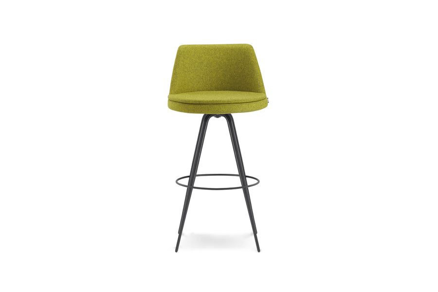 Dia 50 Swivel Stool by B&T, showing front view of dia 50 swivel stool in bar/metal group/c group.