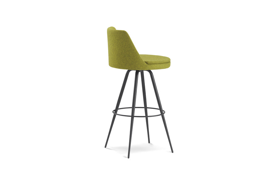 Dia 50 Swivel Stool by B&T, showing back angle view of dia 50 swivel stool in bar/metal group/c group.