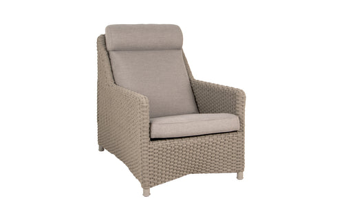 Diamond Highback Chair by Cane-Line - Taupe Soft Rope Frame/Natte Cushion Set.