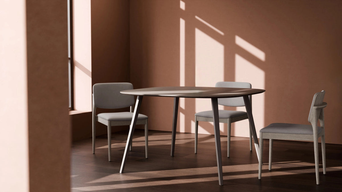 Dion Chair by B&T, showing dion chairs in live shot.