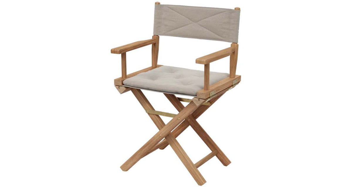 Director's Armchair by Skagerak, showing angle view of director's armchair. 