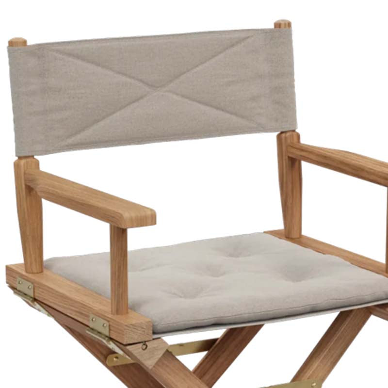 Director's Armchair by Skagerak, showing closeup view of director's armchair. 