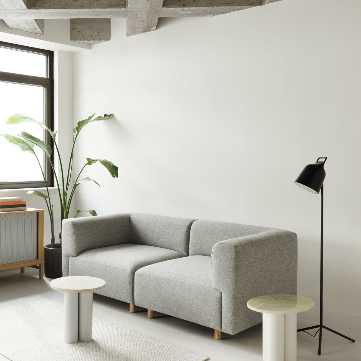 Dit Side Table by Normann Copenhagen, showing dit side tables in live shot.