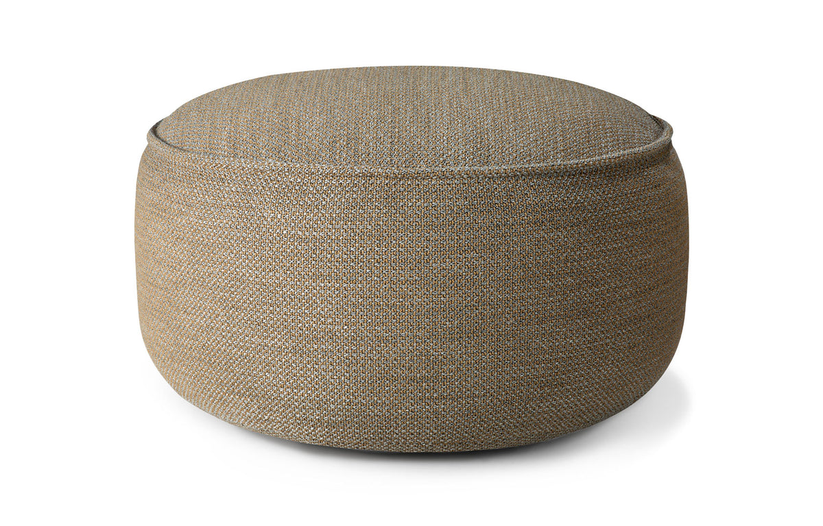 Donut Outdoor Pouf by Ethnicraft - X-Large, Mocha Check Fabric.