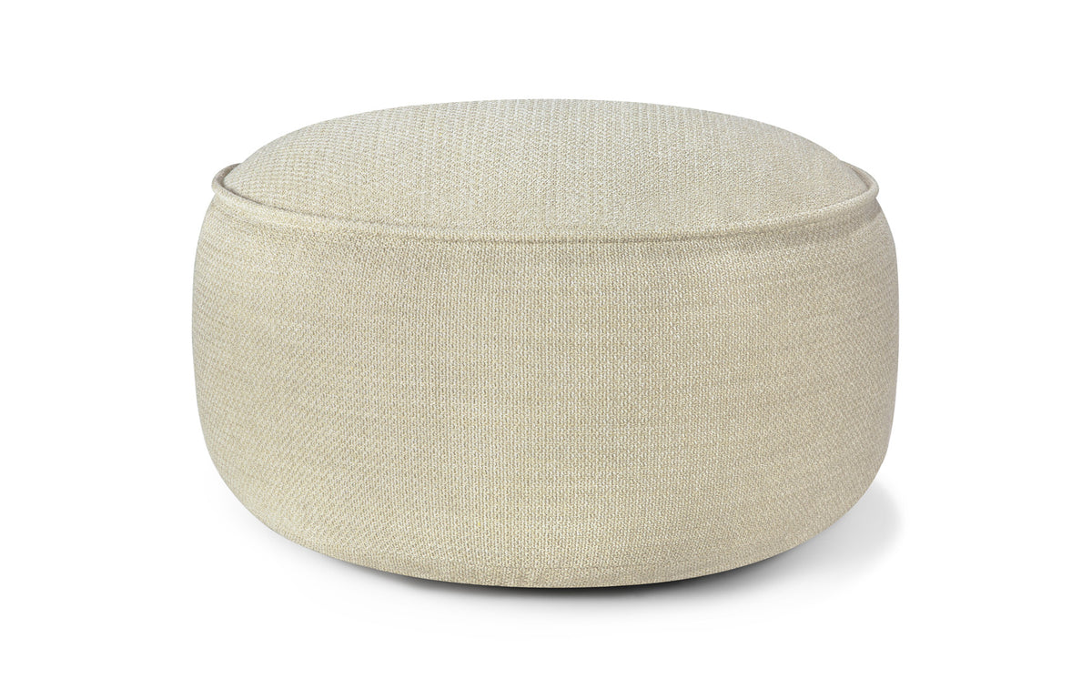 Donut Outdoor Pouf by Ethnicraft - X-Large, Natural Check Fabric.