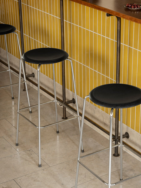 Dot High Stool by Fritz Hansen, showing dot high stools in live shot.