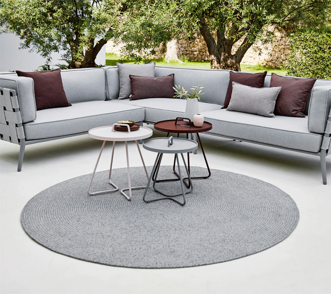 Dot Outdoor Rug by Cane-Line, showing dot outdoor rug in live shot.