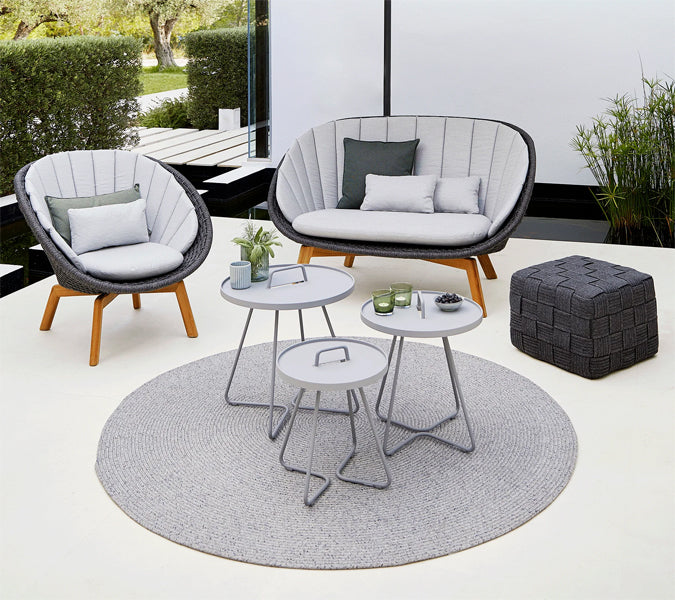 Dot Outdoor Rug by Cane-Line, showing dot outdoor rug in live shot.