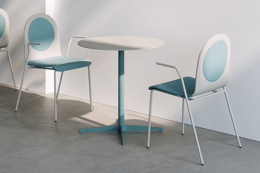 Dot Upholstered Seat Chair by B&T, showing dot upholstered seat chairs in live shot.