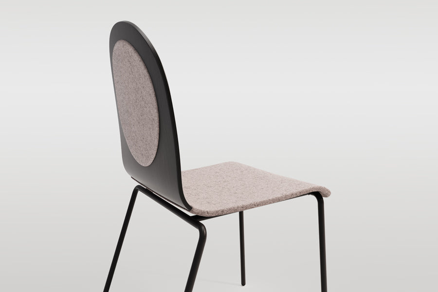 Dot Upholstered Seat Chair by B&T, showing closeup view of dot upholstered seat chair in live shot.