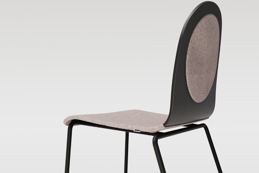 Dot Upholstered Seat Chair by B&T, showing closeup view of dot upholstered seat chair in live shot.