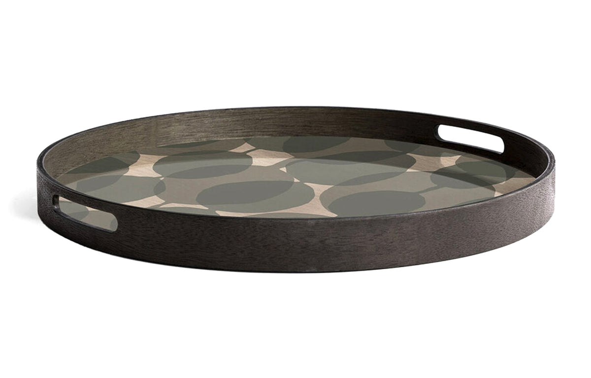Dots Glass Tray by Ethnicraft - Small Round, Connected.