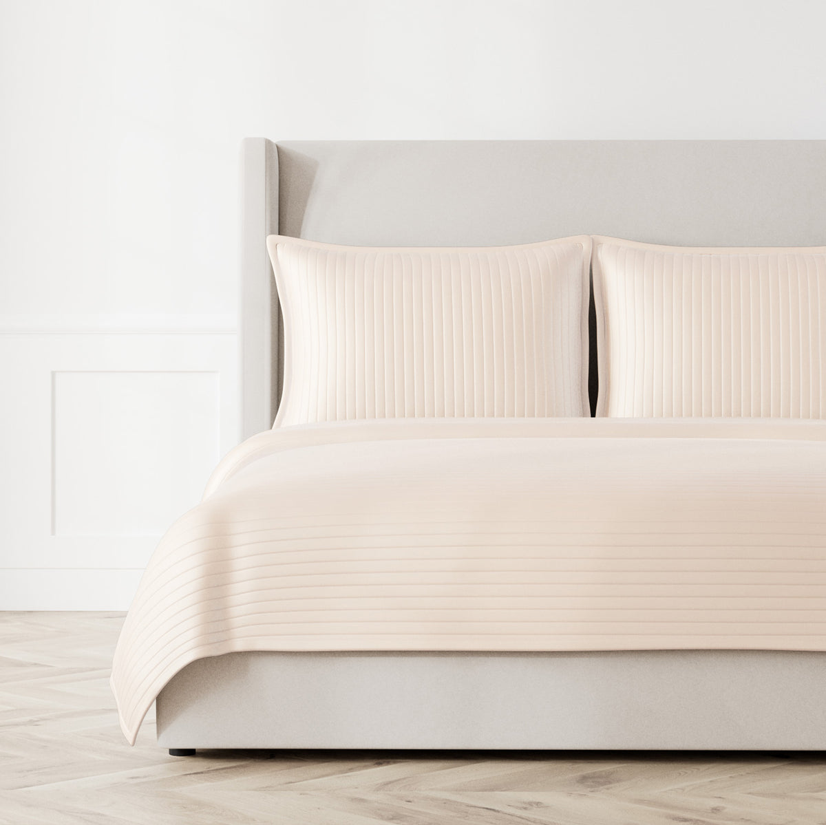 Charmeuse Channel Quilt Coverlet in Pumice