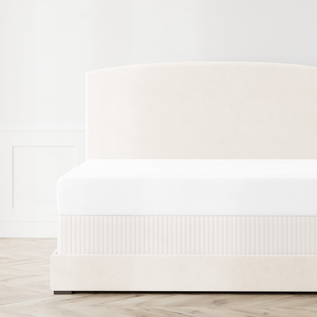 Charmeuse Channel Quilt Box Spring Cover in White