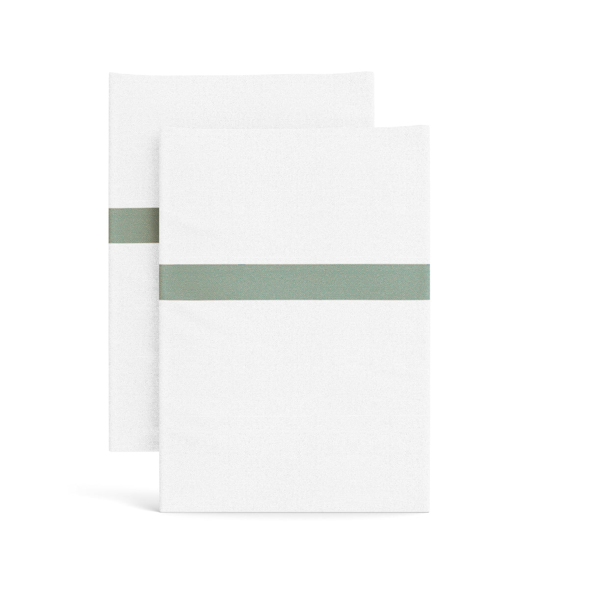 Ready-to-Bed 2.0 Cotton & Trim Pillowcases in White/Sage