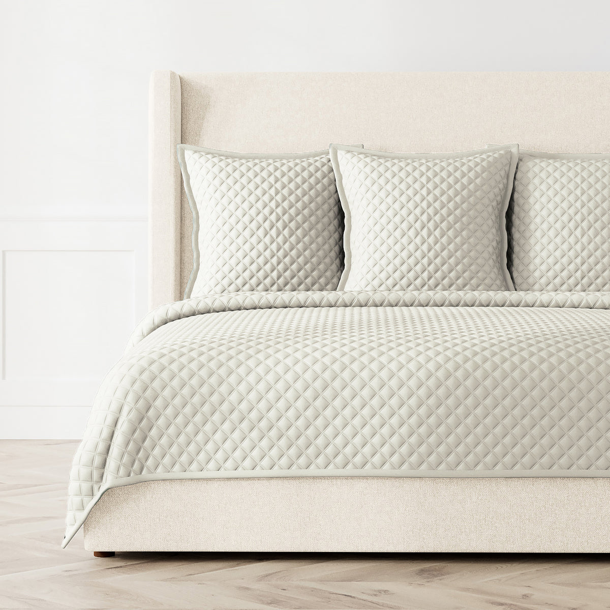 Double Diamond Coverlet Set - Silver in Silver