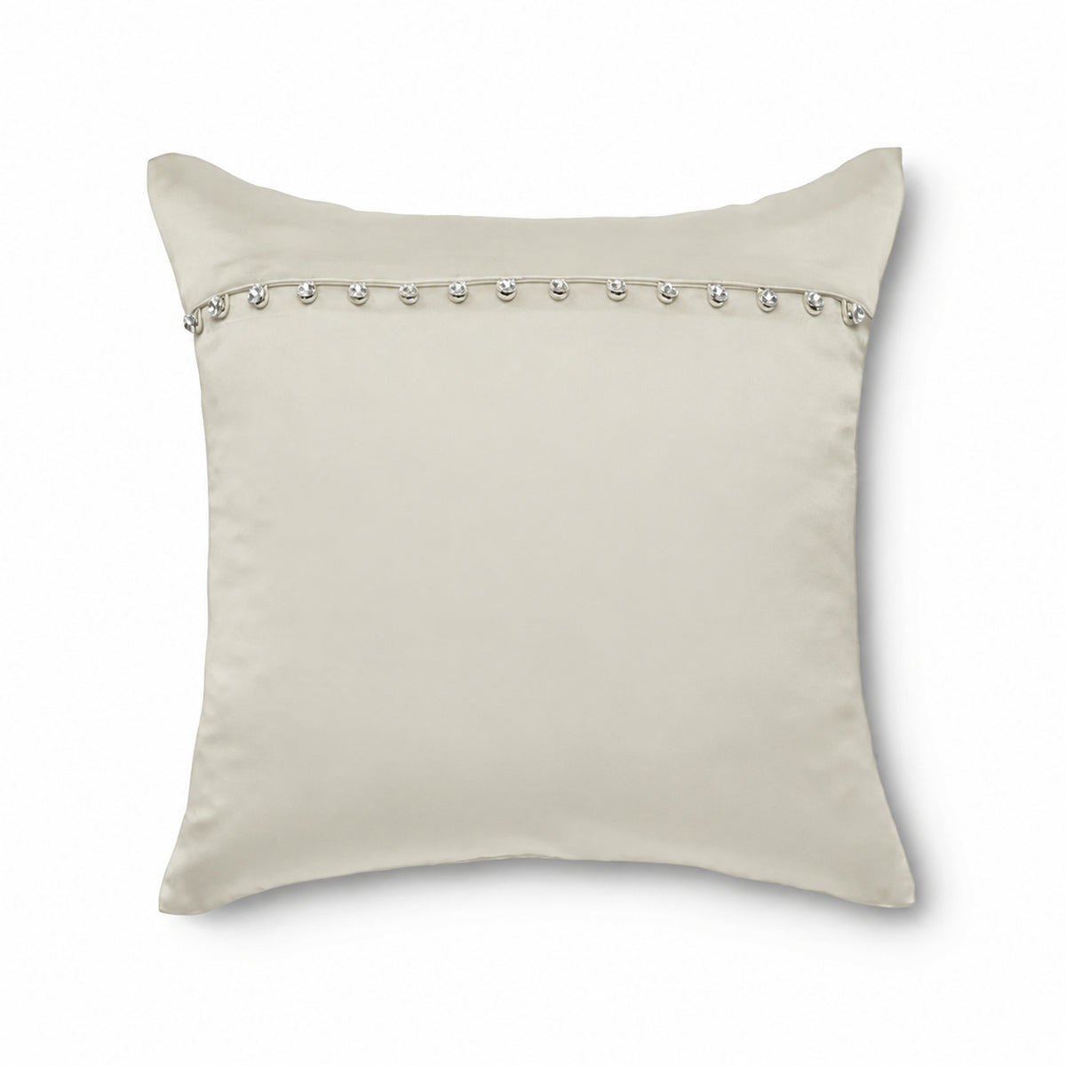 Charmeuse Pillow With Crystal Buttons in Ivory