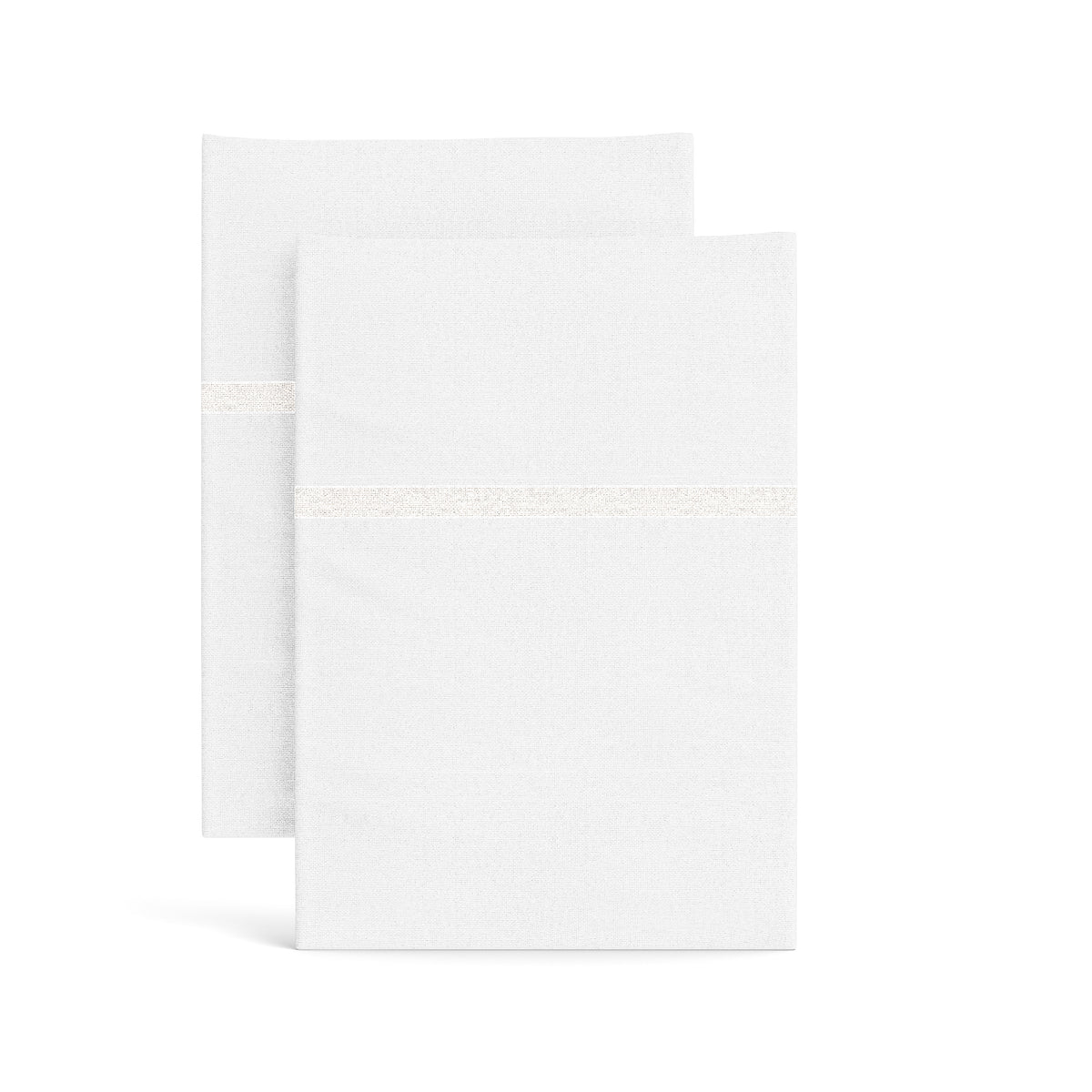 Silk Trim Pillowcases in White/White