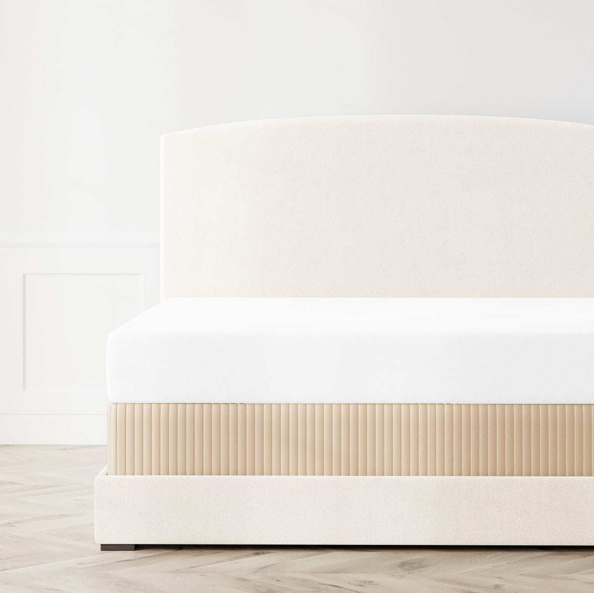 Charmeuse Channel Quilt Box Spring Cover in Sand