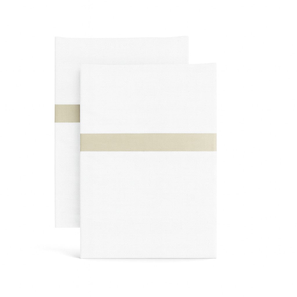 Ready-to-Bed 2.0 Cotton & Trim Pillowcases in White/Champagne