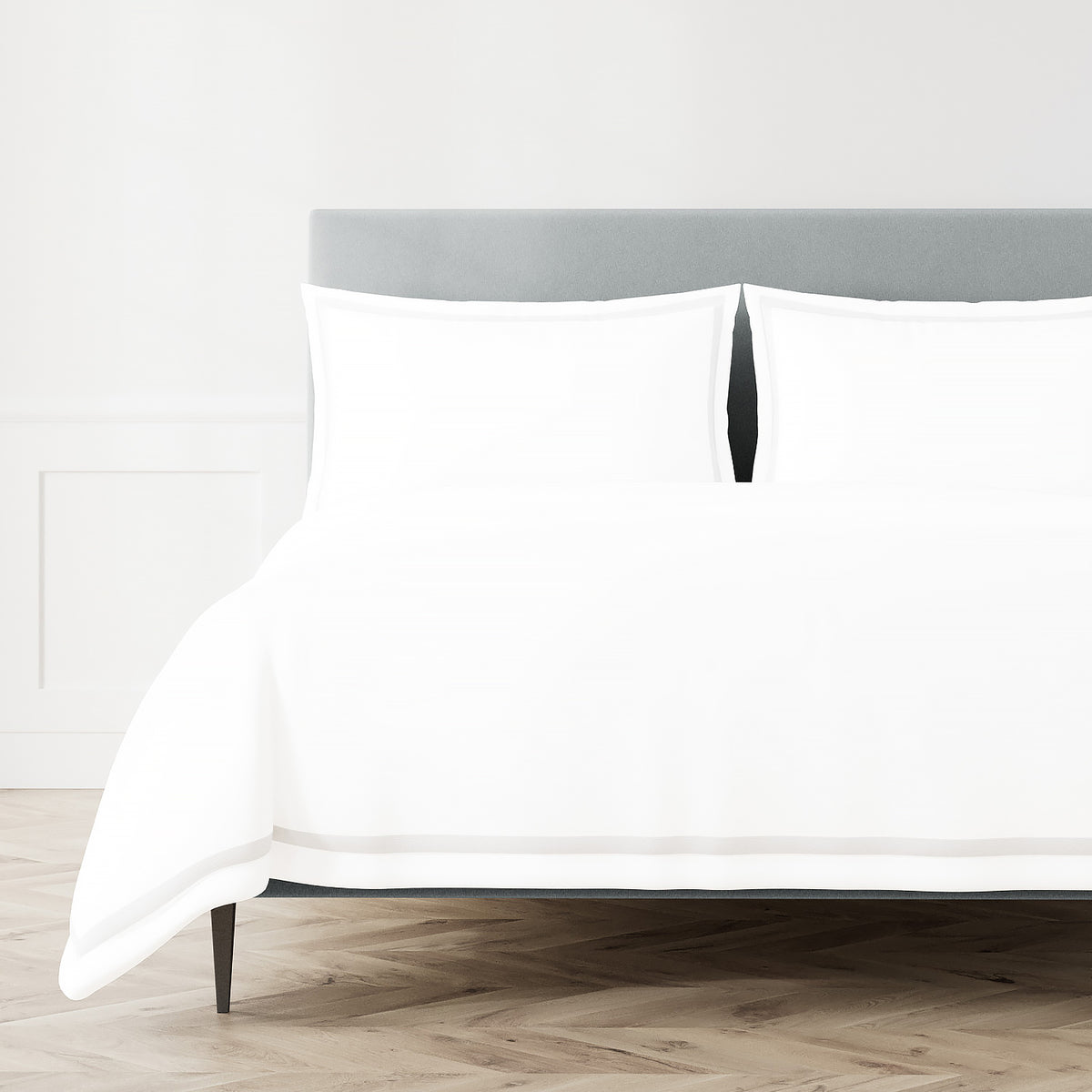 Ready-to-Bed 2.0 Cotton & Trim Duvet Cover in White/White