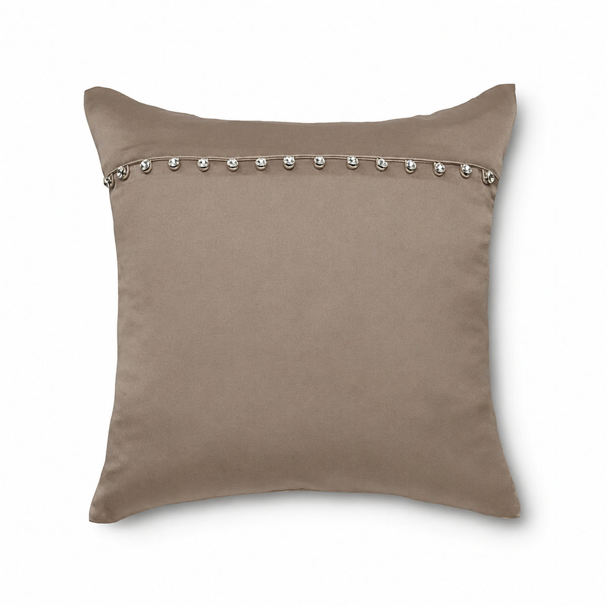 Charmeuse Pillow With Crystal Buttons in Metal