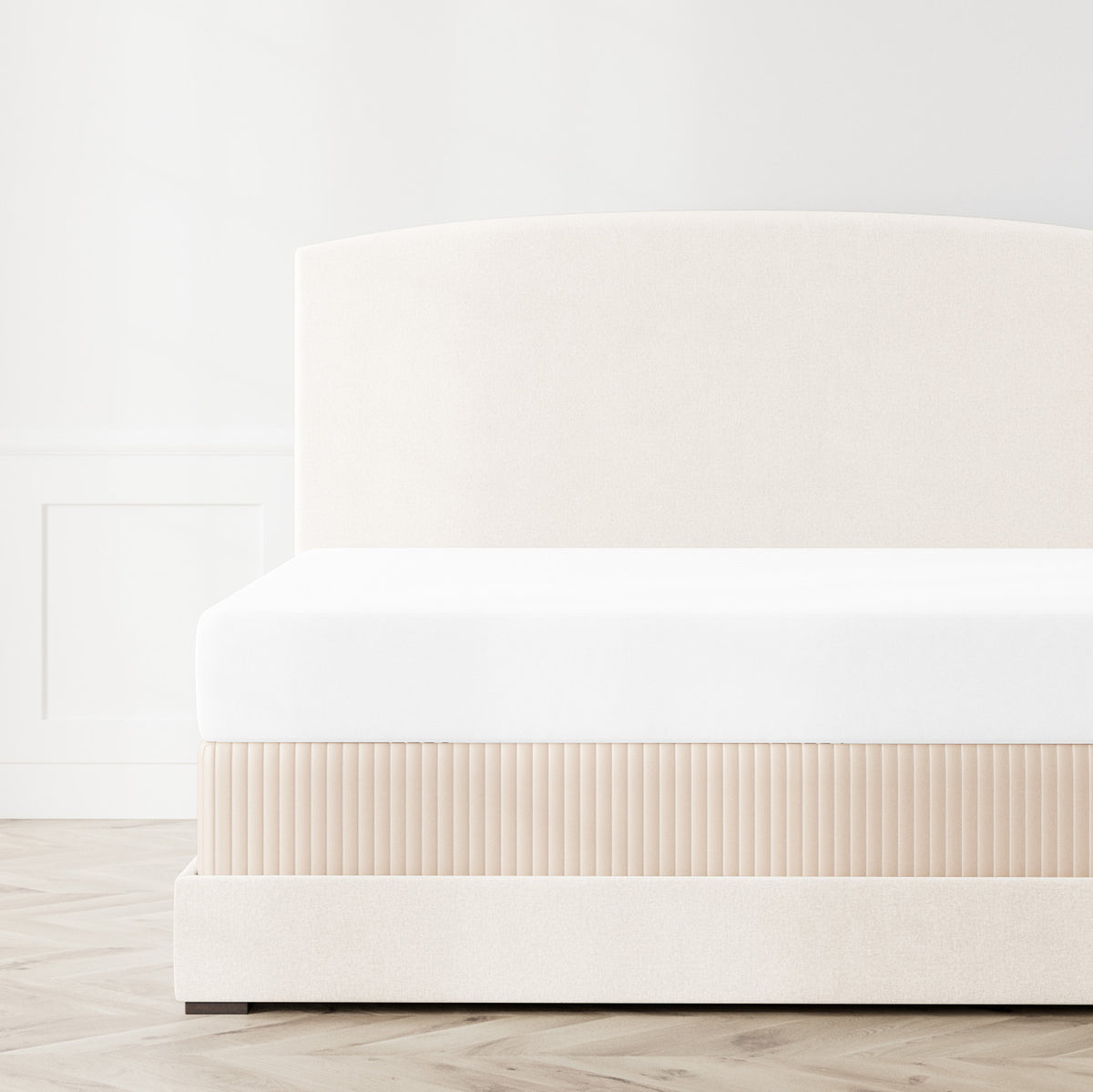 Charmeuse Channel Quilt Box Spring Cover in Pumice