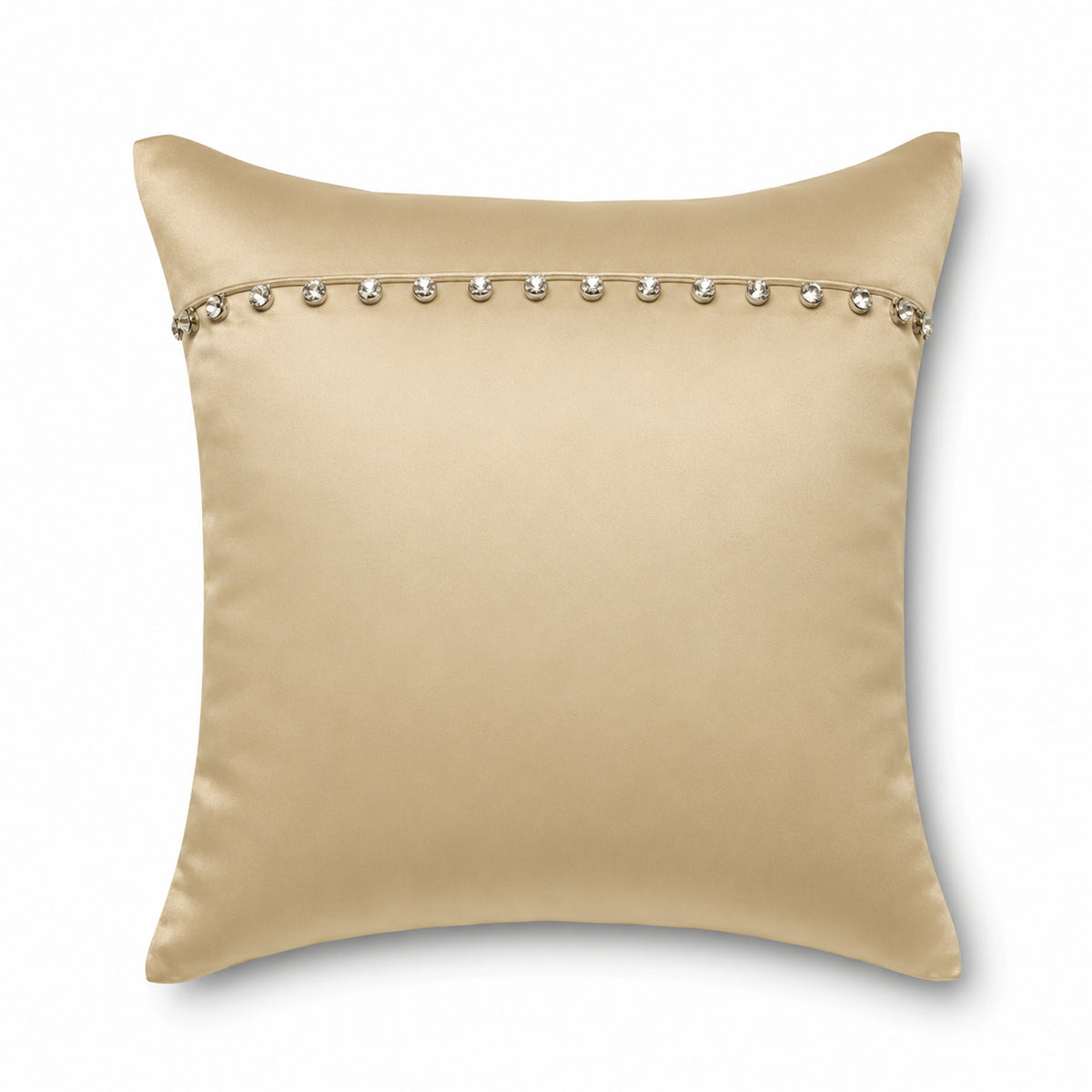 Charmeuse Pillow With Crystal Buttons in Pumice