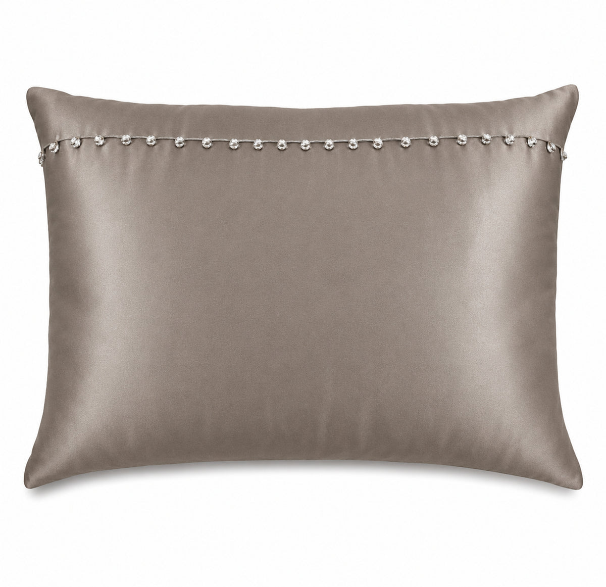 Tiny Crystals Charmeuse Silk Sham in Metal